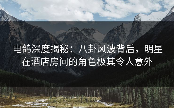 电鸽深度揭秘：八卦风波背后，明星在酒店房间的角色极其令人意外